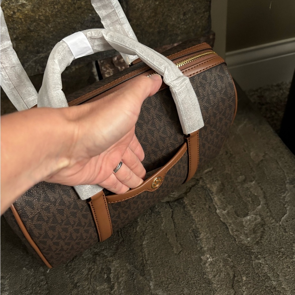 NWT Michael Kors Medium Logo Duffel Satchel - Picture 9 of 14